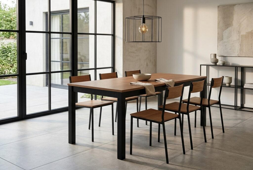 ÅLHULT Tafel, zwart/bruin 170×80 cm in een modern interieur, eetkamer