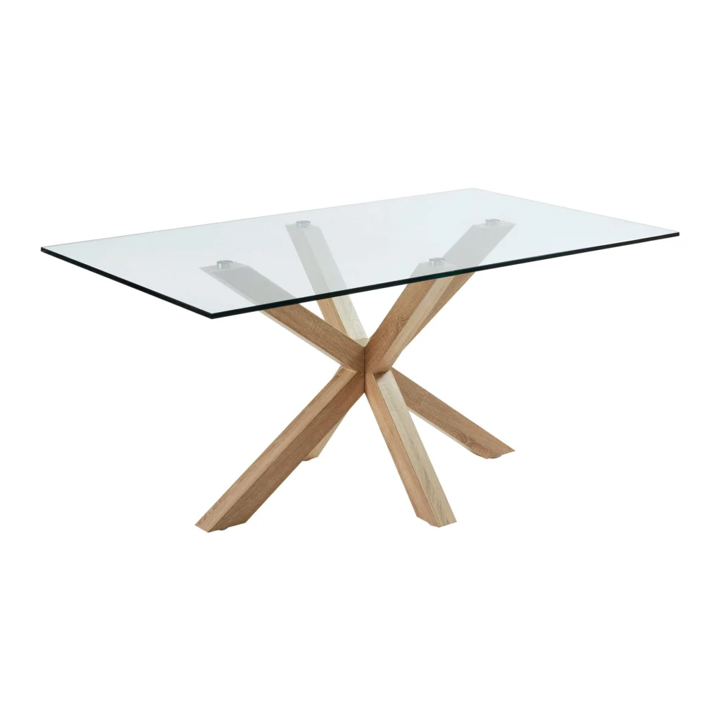 Argo Eettafel - 180 x 100 cm - Glas / Eiken van fonQ