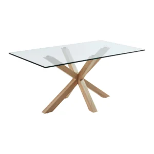 Argo Eettafel - 180 x 100 cm - Glas / Eiken van fonQ