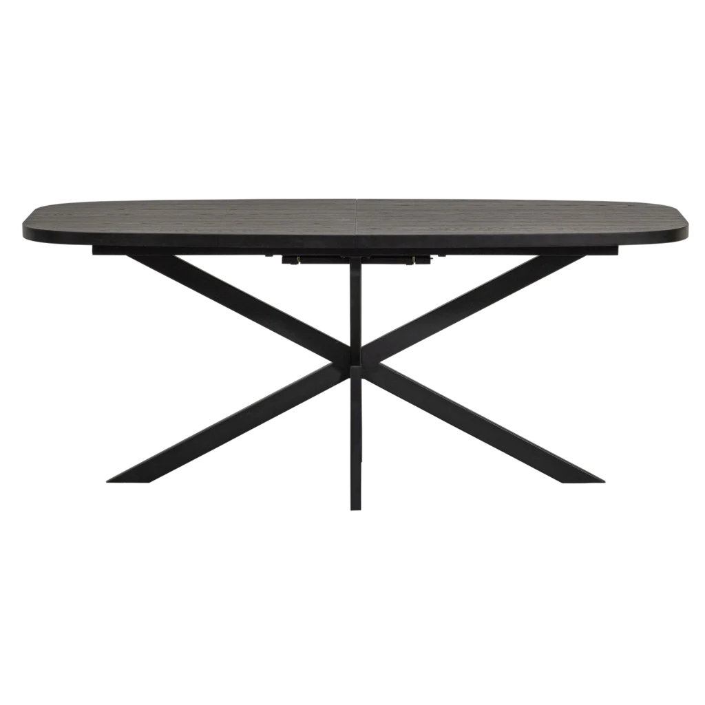 Arros Eettafel Uitschuifbaar - Zwart - 75x180|220x90 van fonQ
