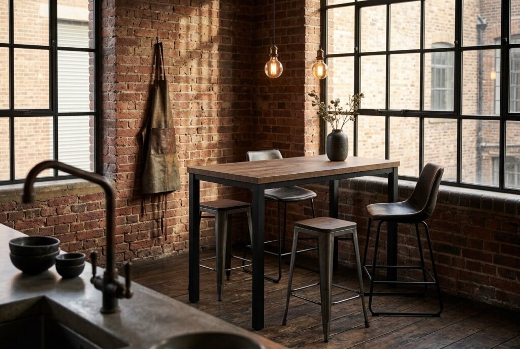 Bartafel Dazio in een industrieel interieur, keuken