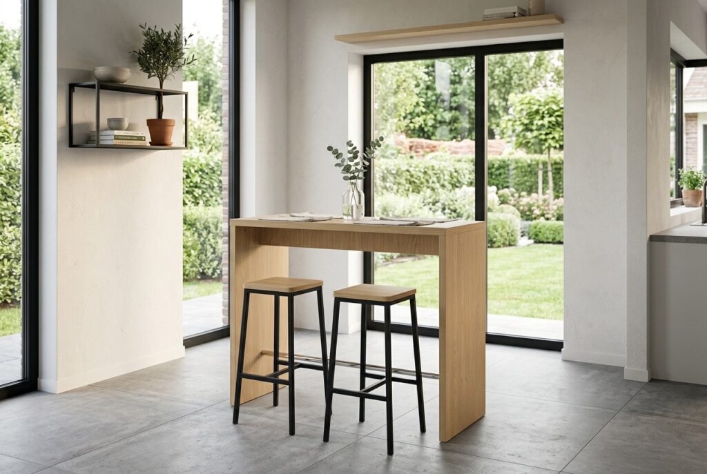 Bartafel RODSKOV 50×120 warm eiken kleur in een modern interieur, keuken