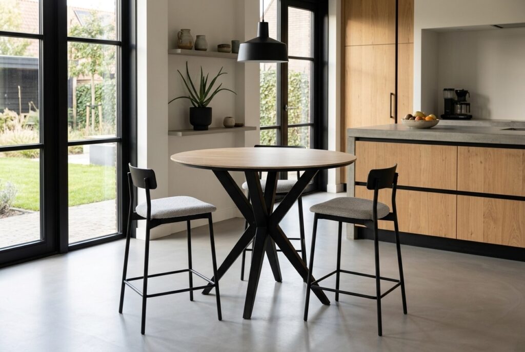 Bartafel Wexford Rond in een modern interieur, keuken