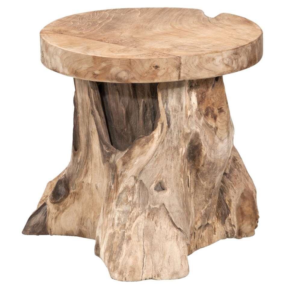 Bijzettafel Borneo - teak - 40xØ40 cm van Leen Bakker