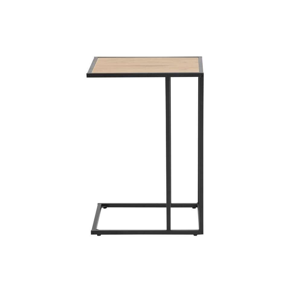 Bijzettafel Jaxx - eiken/zwart - 63x43x35 cm van Leen Bakker