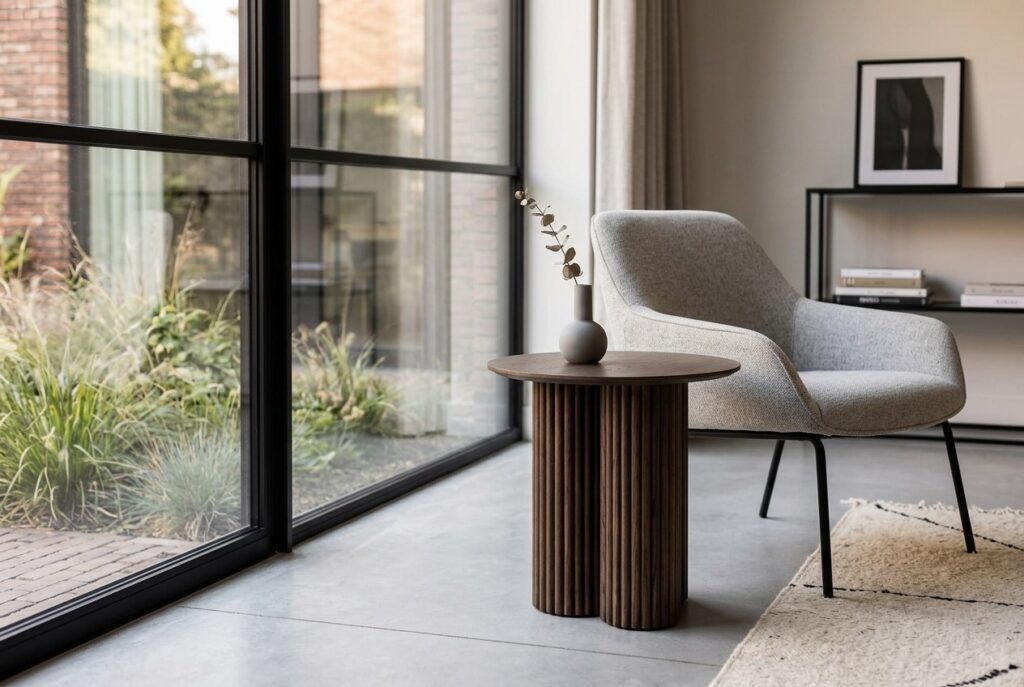 Bijzettafel Melani in een modern interieur, woonkamer