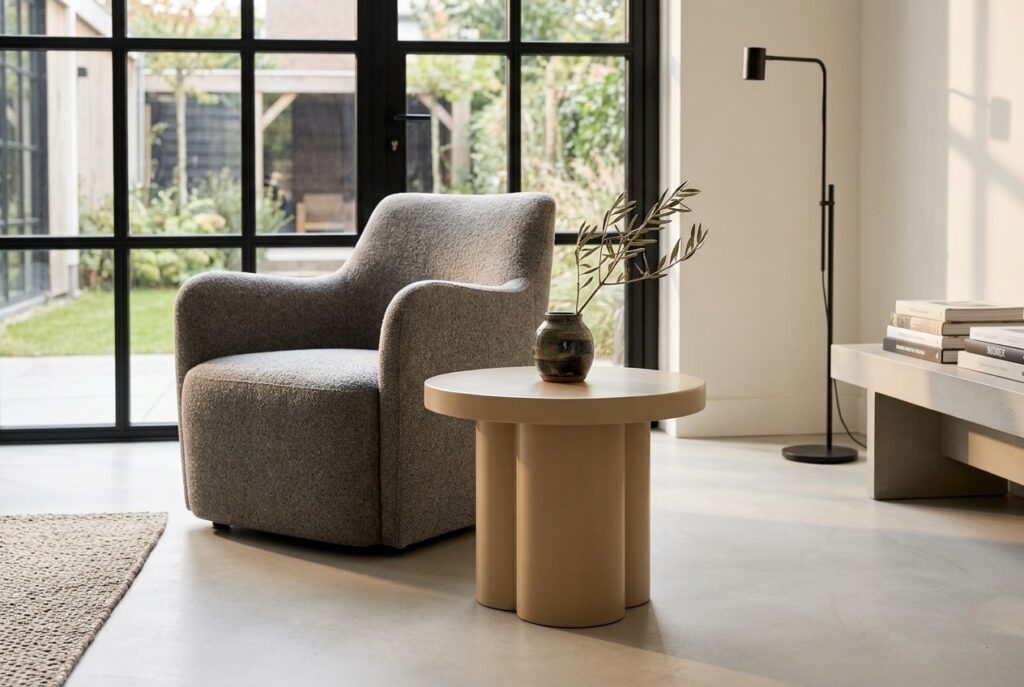 Bijzettafel Nia in een modern interieur, woonkamer