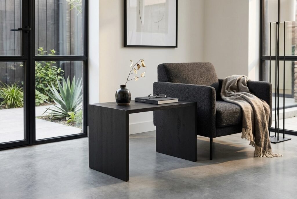 Bijzettafel Quinze in een modern interieur, woonkamer