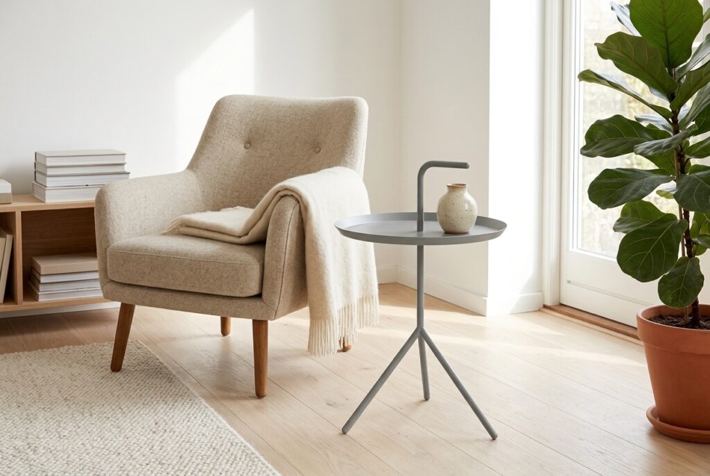 DLM Tafel Ø 38 cm in een scandinavisch interieur, woonkamer