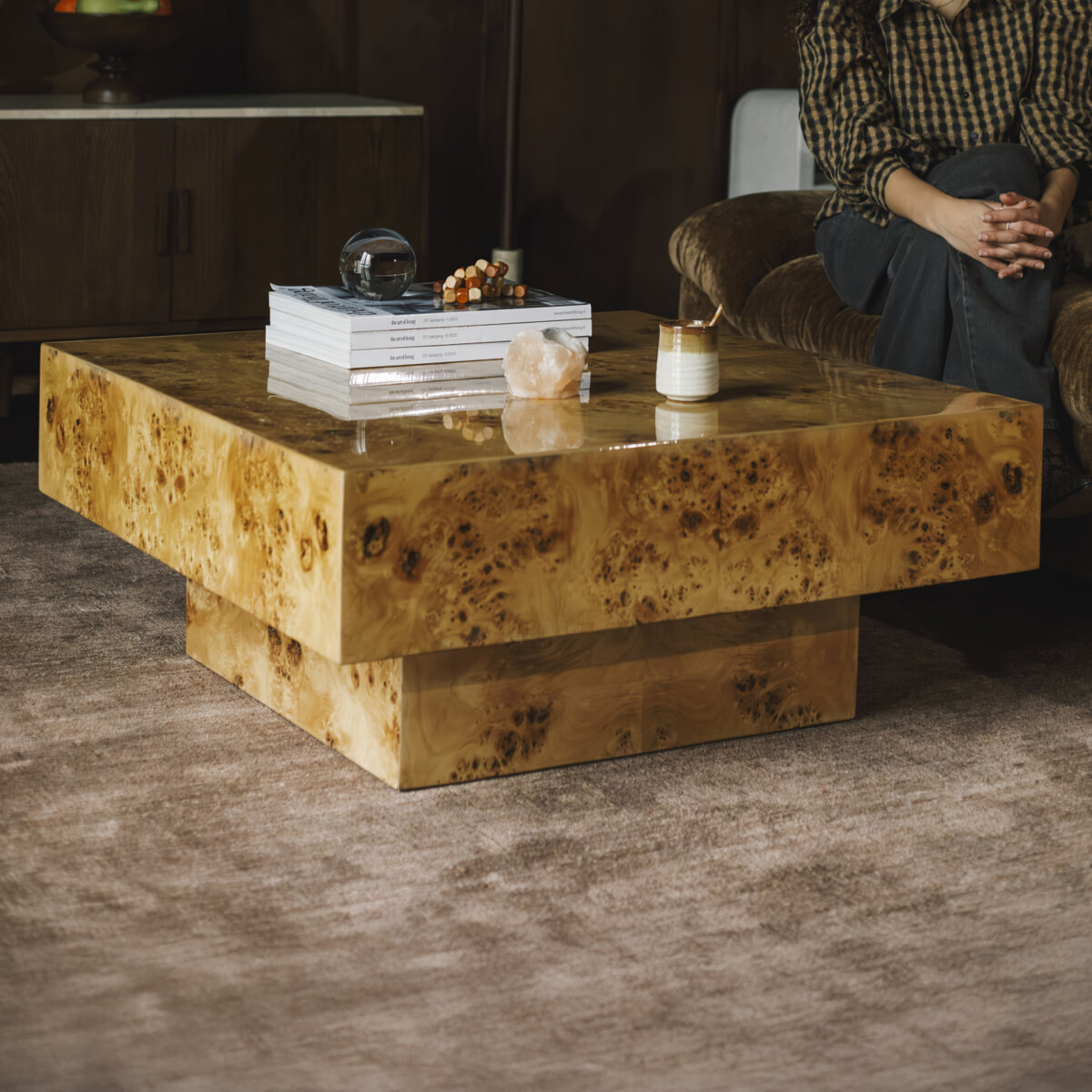 Dutchbone Salontafel 'Quinn' Eucalyptushout, 90 x 90cm van Sohome