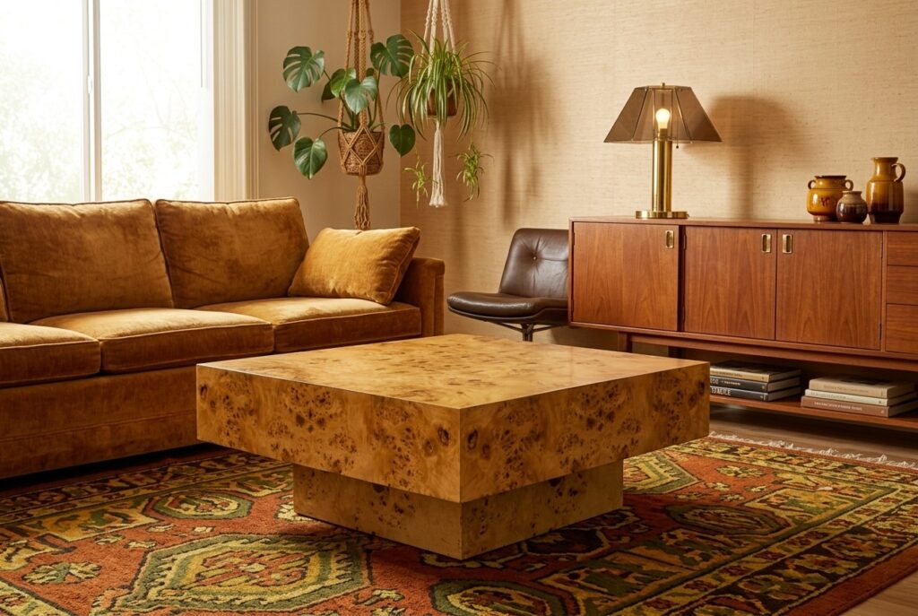 Dutchbone salontafel Quinn in een retro interieur, woonkamer