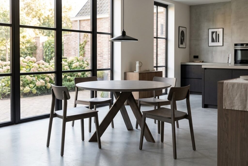 Eettafel Het Gesprek in een modern interieur, eetkamer