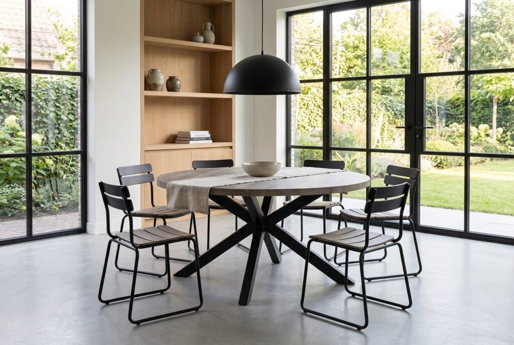 Eettafel Iseo vast in een modern interieur, eetkamer