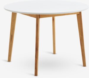 Eettafel JEGIND Ø105 wit/naturel van JYSK
