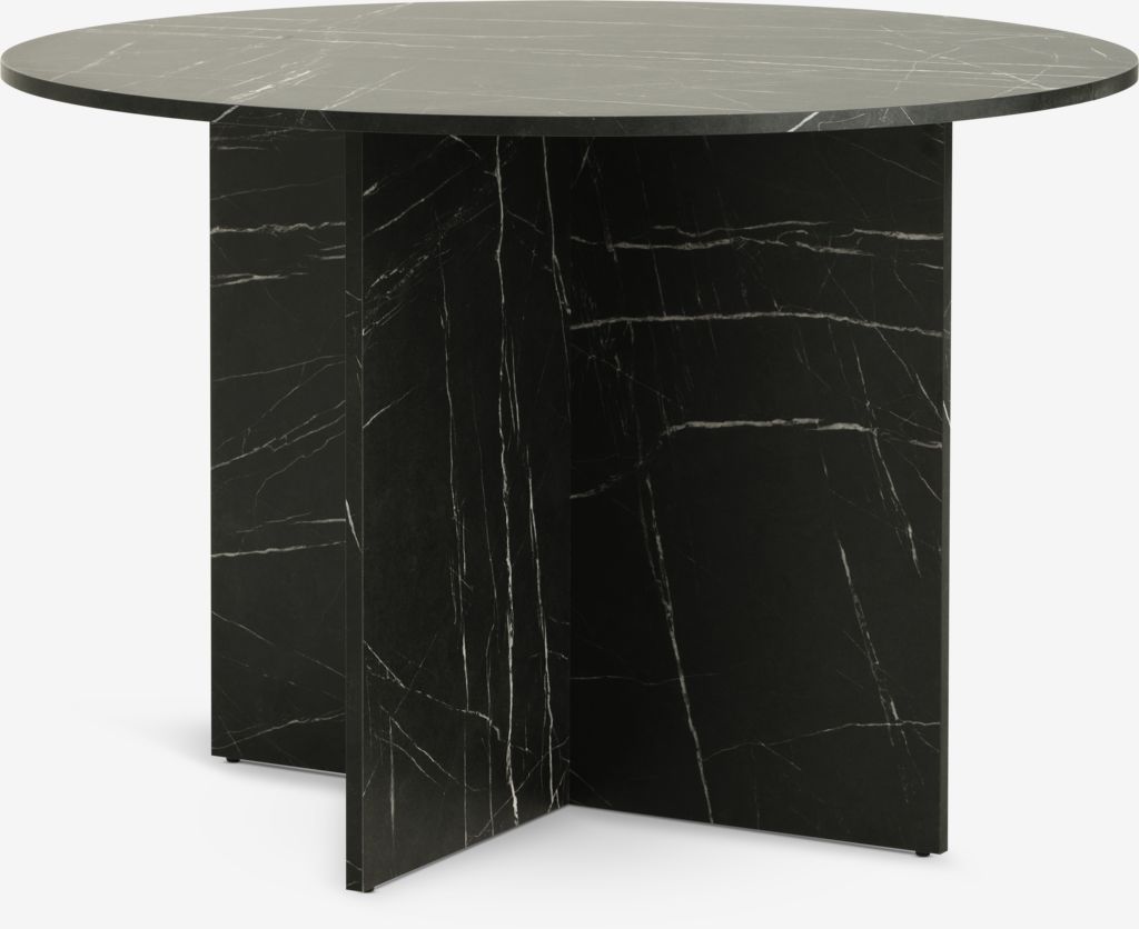 Eettafel KRONDAL Ø110 marmer zwarte kleur van JYSK