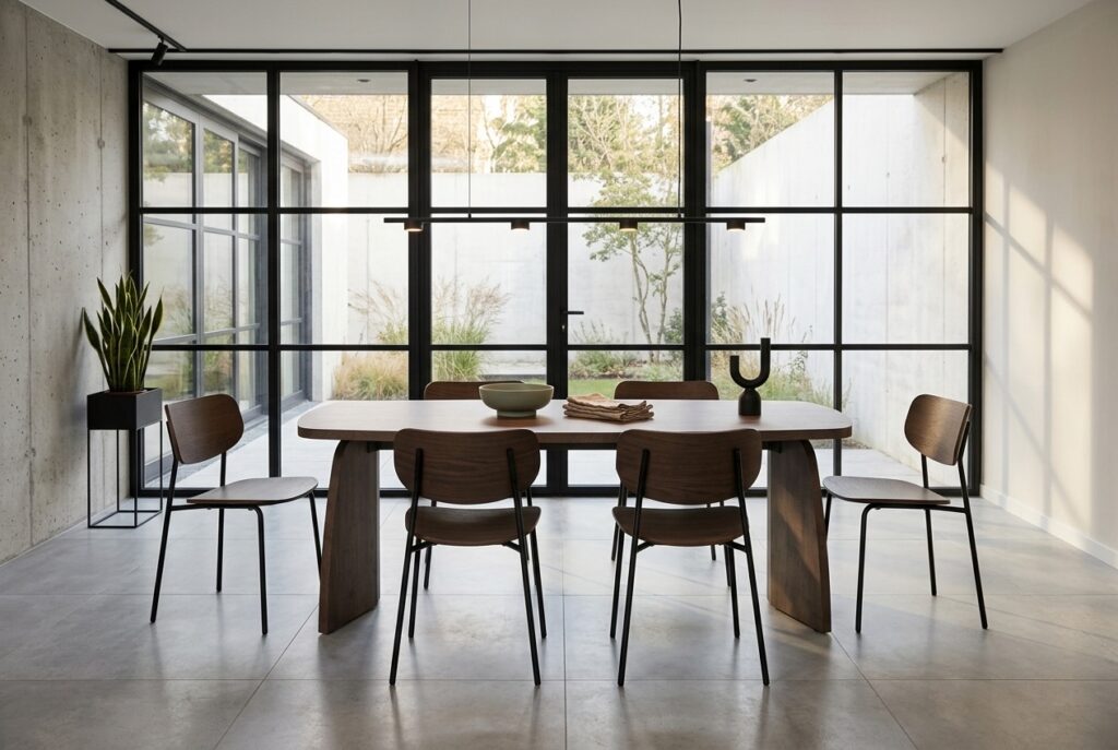 Eettafel Nesna in een modern interieur, eetkamer