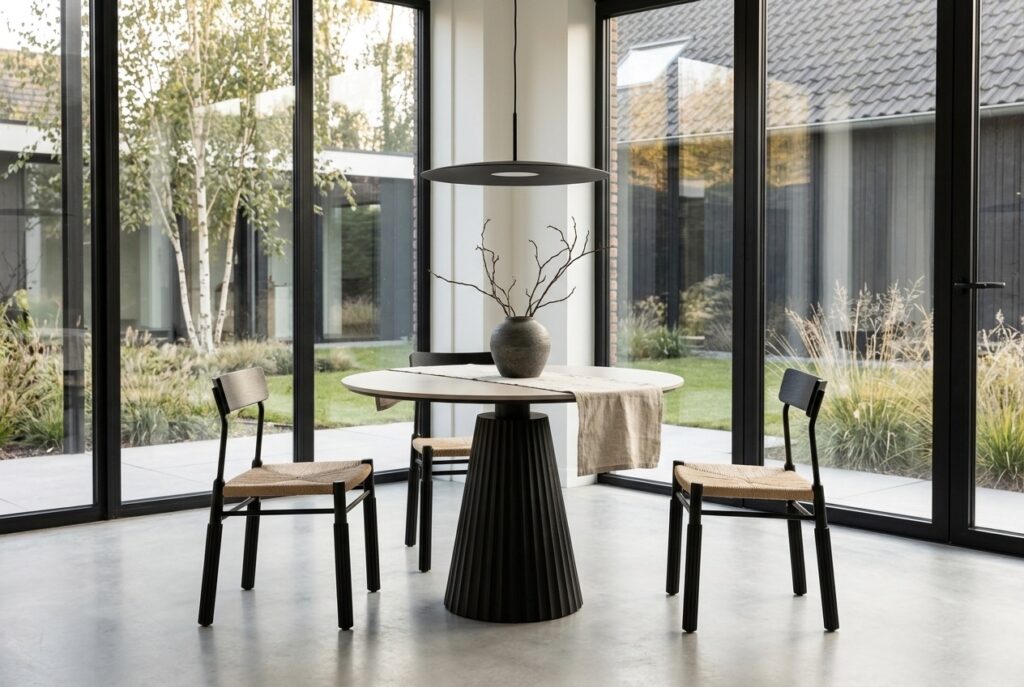 Eettafel Rianne Ø100 cm in een modern interieur, eetkamer