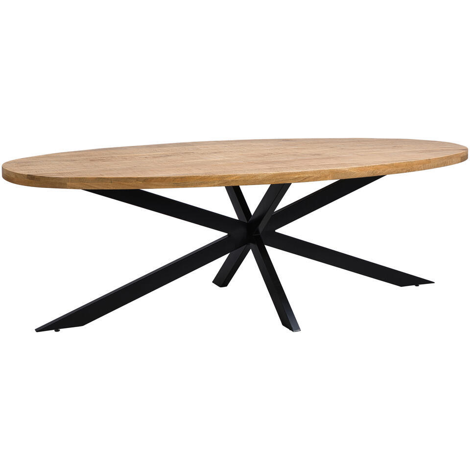 Eettafel Travis ovaal - mangohout - 240x120 cm van Leen Bakker
