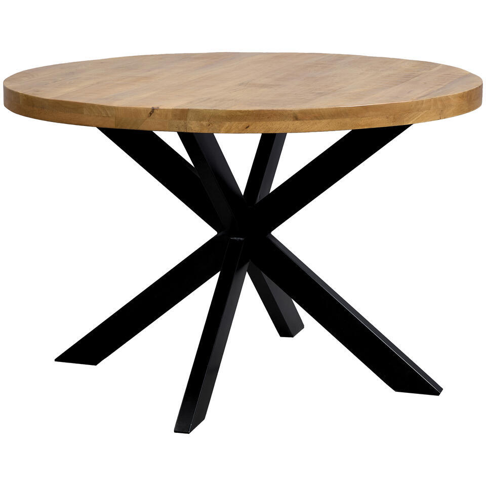 Eettafel Travis rond - mangohout - Ø120 cm van Leen Bakker