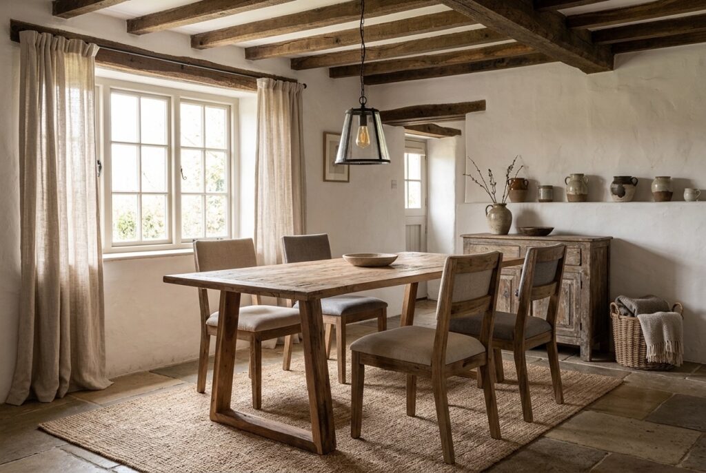 Farmwood eettafel, 200 cm in een landelijk interieur, eetkamer