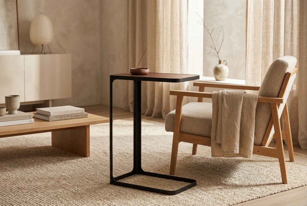 Frame Bijzettafel in een japandi interieur, woonkamer