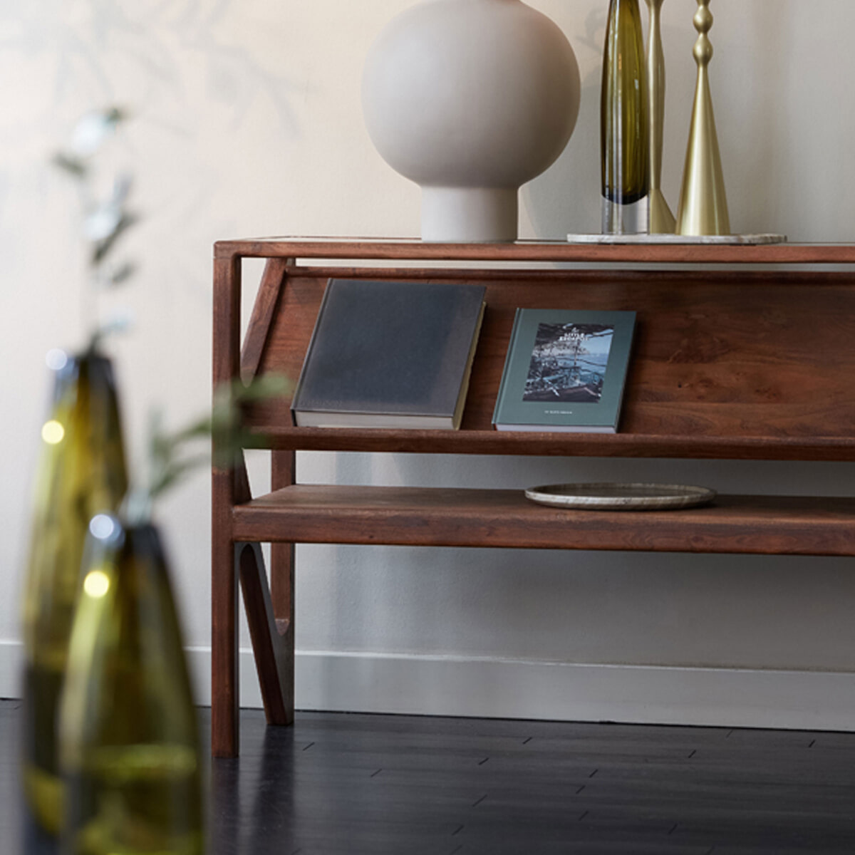 Light & Living Sidetable 'Yuki' Hout en glas, 119cm van Sohome