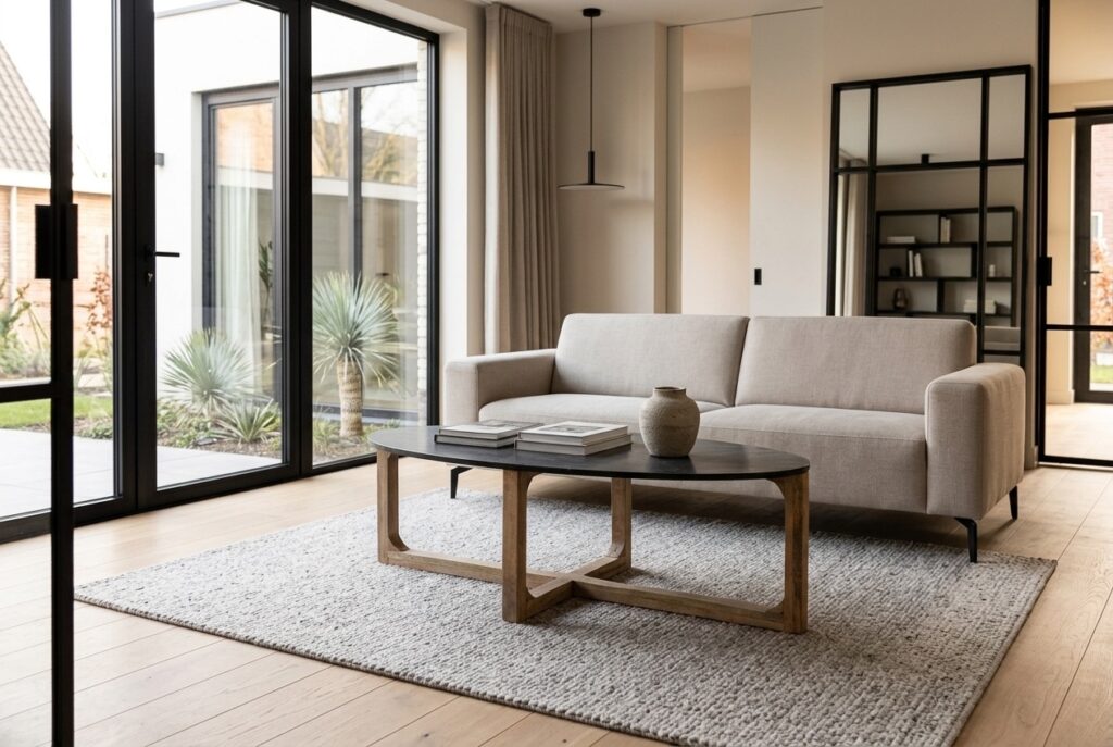 Marble Salontafel, Black in een modern interieur, woonkamer