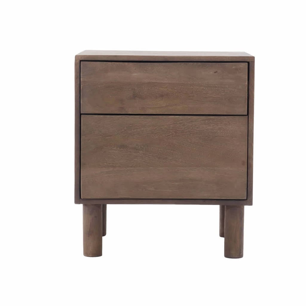 Nachtkastje Liana - Bruin - Mangohout - 50x38x57cm van Wehkamp