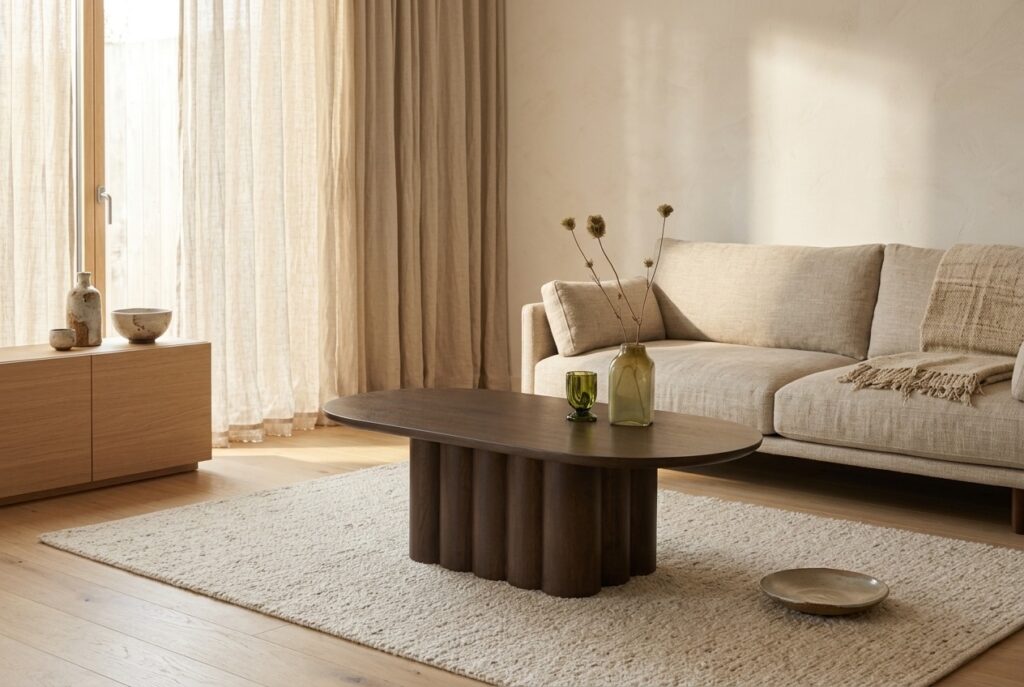 NOUS Living salontafel Bodi in een japandi interieur, woonkamer