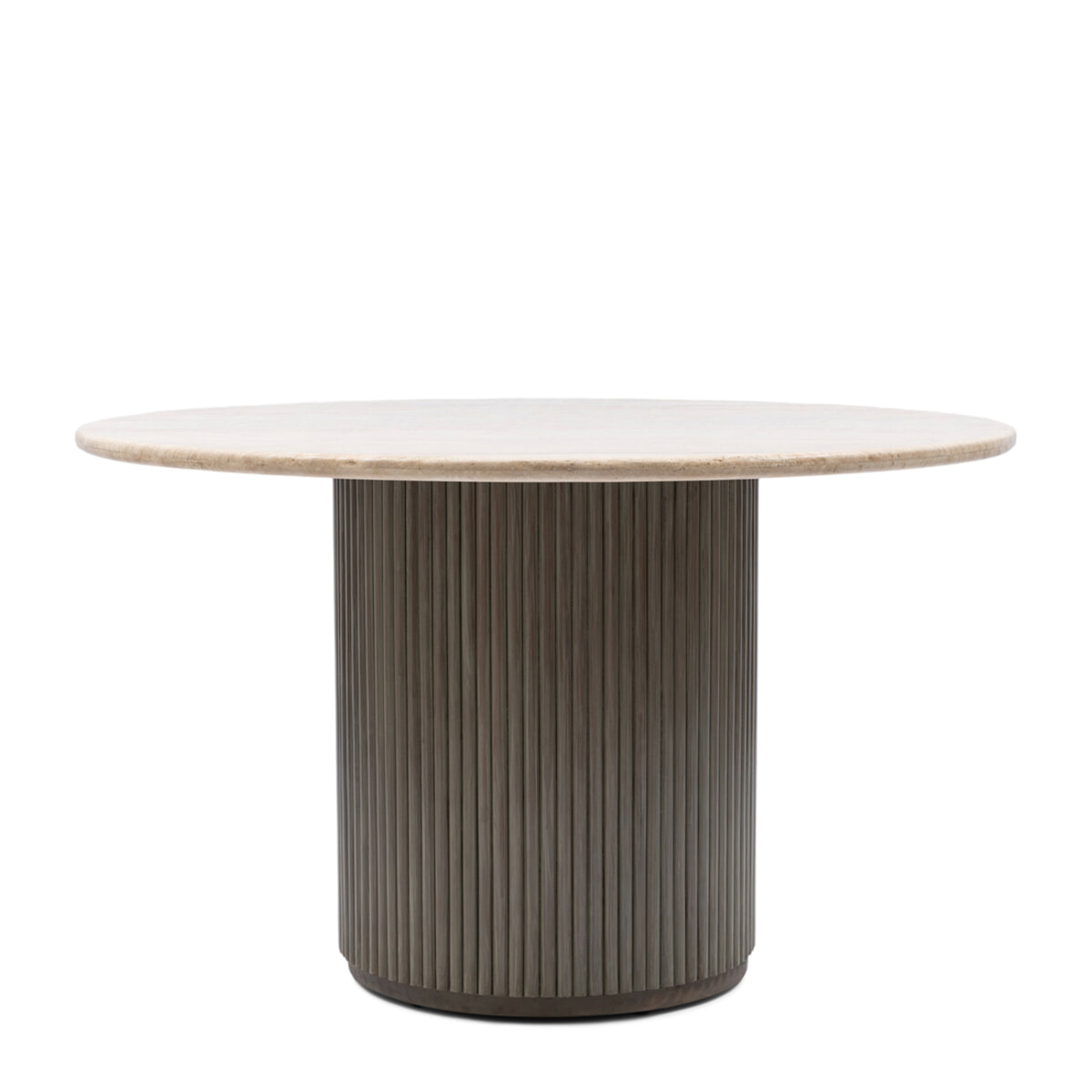 Rivièra Maison Ronde Eettafel 'Villanova' Travertin en mangohout, 130cm van Sohome