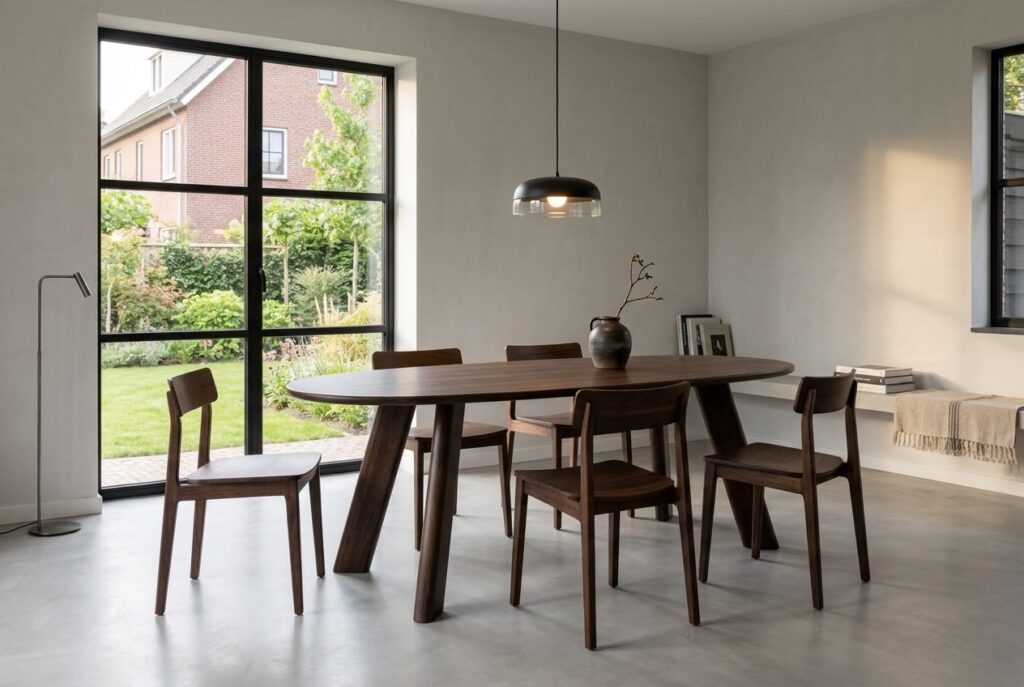 Roundly Eettafel, B 200 x D 100 cm in een modern interieur, eetkamer
