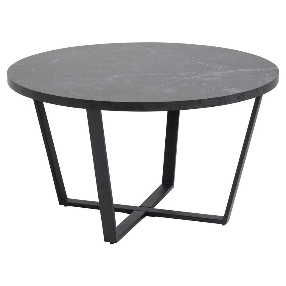 Salontafel Alma - zwart - 44xØ77 cm van Leen Bakker