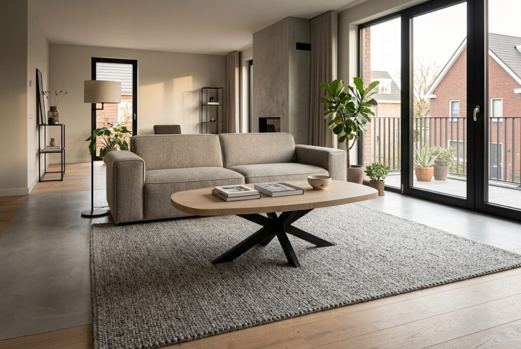 Salontafel Cosio in een modern interieur, woonkamer
