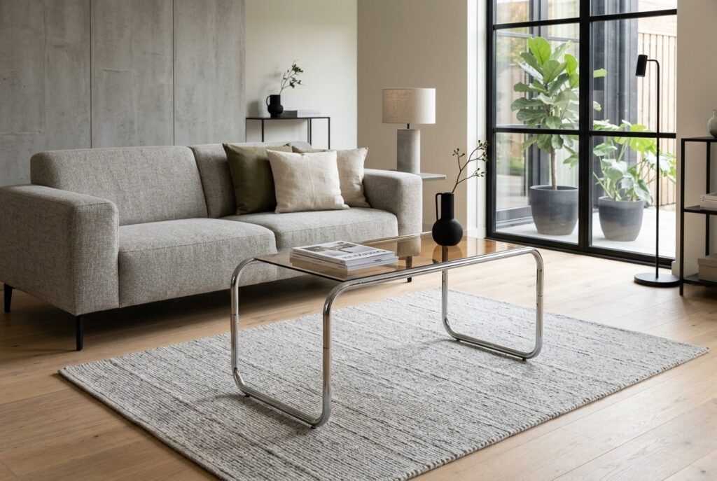 Salontafel Foza Bruin 80x40x36 cm in een modern interieur, woonkamer