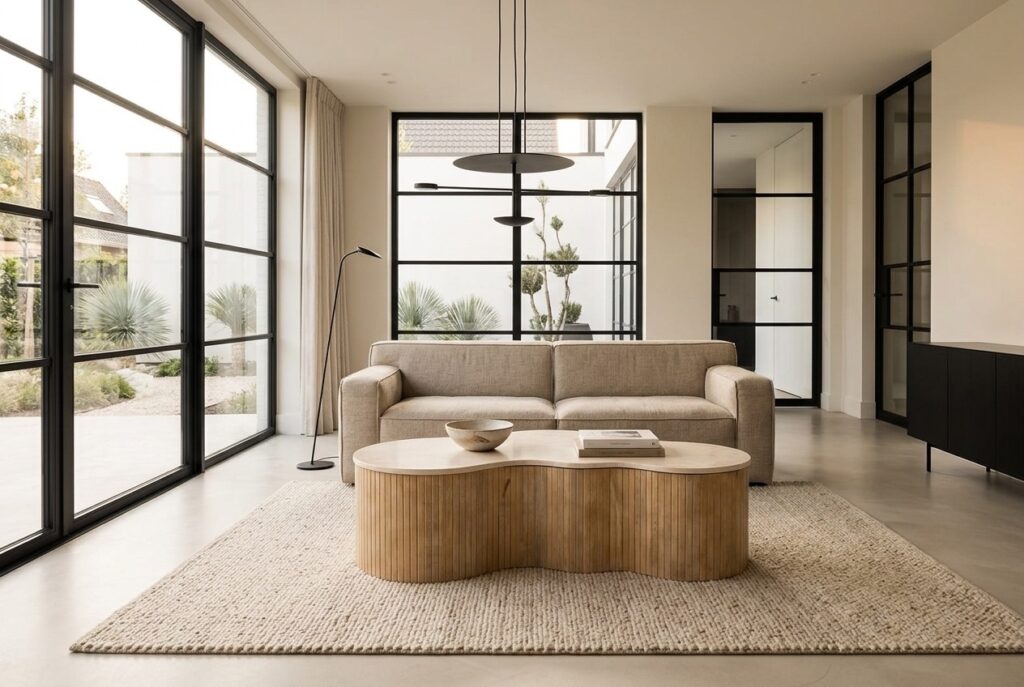 Salontafel Kaela groot in een modern interieur, woonkamer