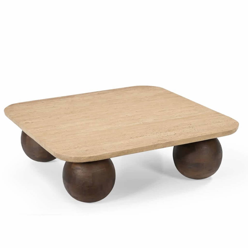 Salontafel Nori - Vierkant - Travertin - 90cm van Wehkamp