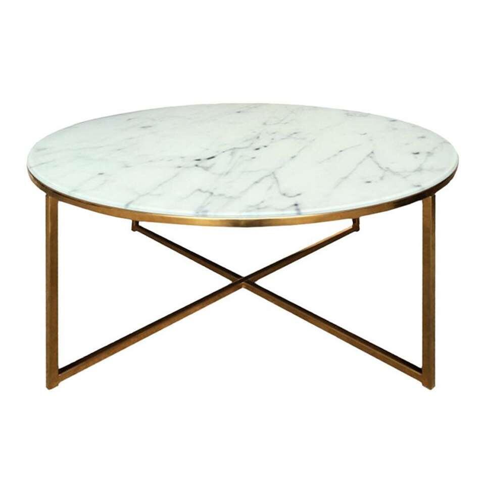 Salontafel Ostana - wit/brons - Ø80x45 cm van Leen Bakker