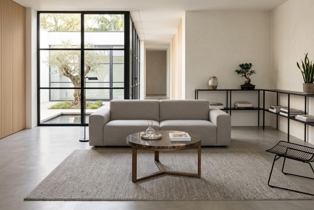 Salontafel Sombra in een modern interieur, woonkamer