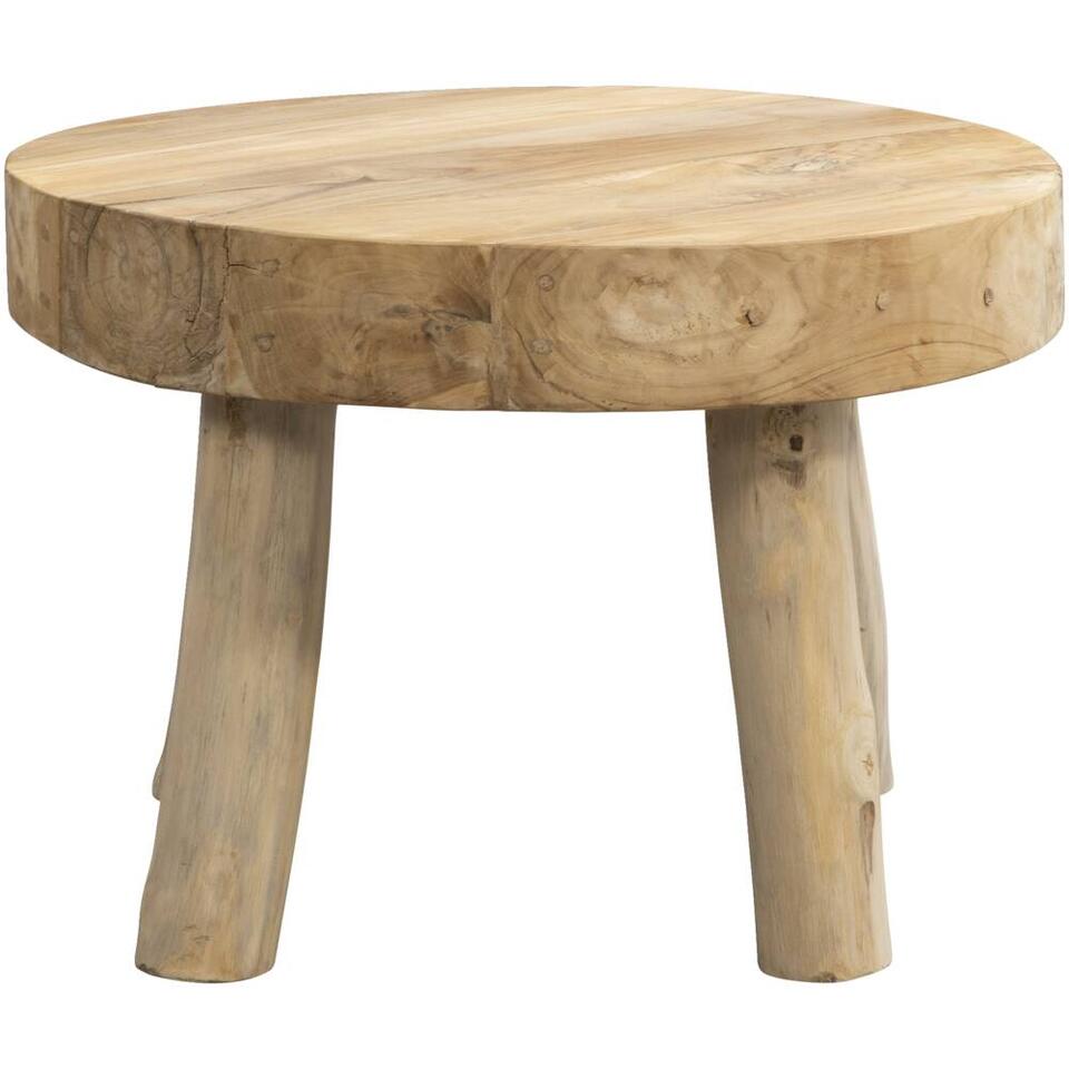 Salontafel Tjeu - naturel - 43xØ60 cm van Leen Bakker