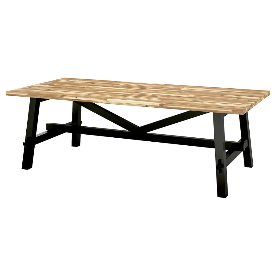 SKOGSTA Eettafel - acacia/zwart 235x100 cm van IKEA
