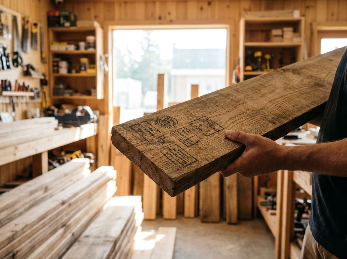 Stempels en keurmerken op hout lezen bij de bouwmarkt