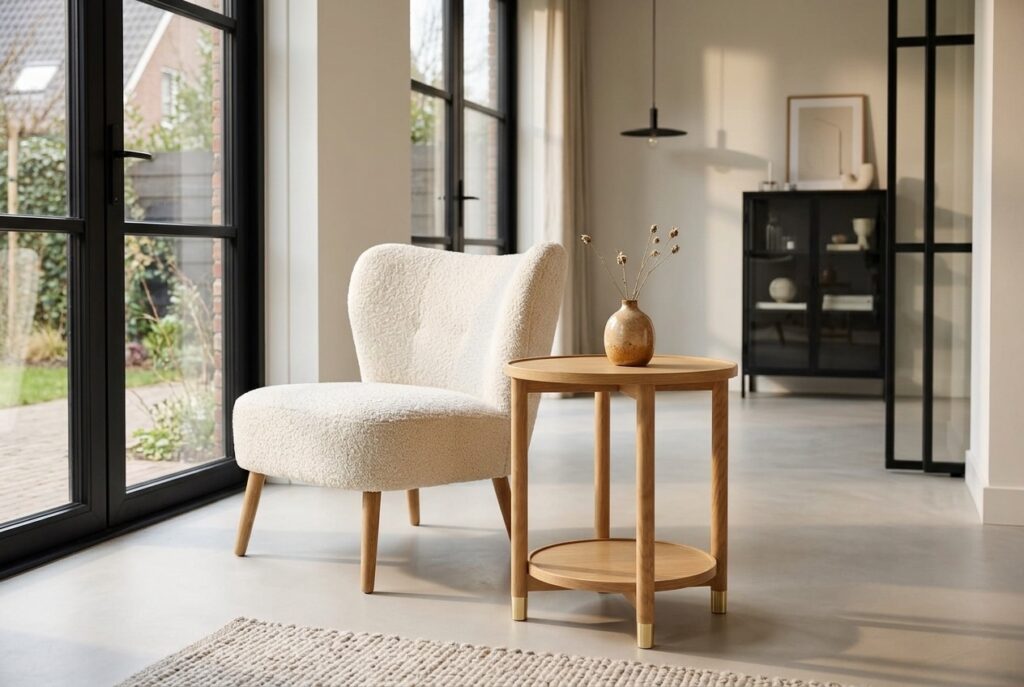 VALNÄS Tafeltje, eikenfineer in een modern interieur, woonkamer
