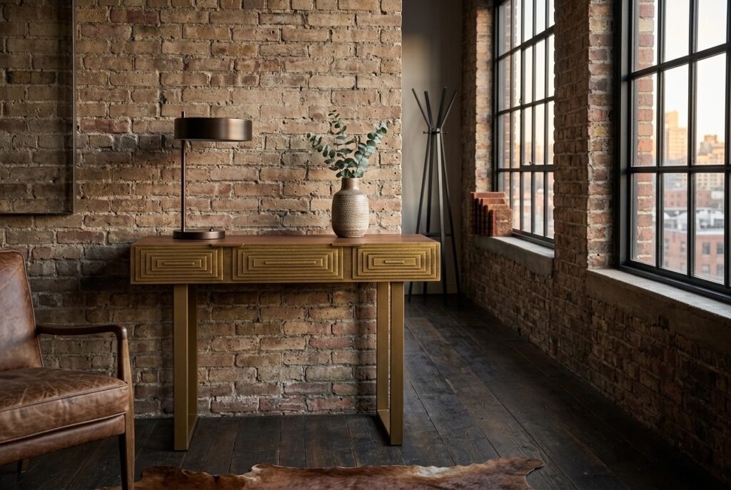 Volan Sidetable in een industrieel interieur, hal