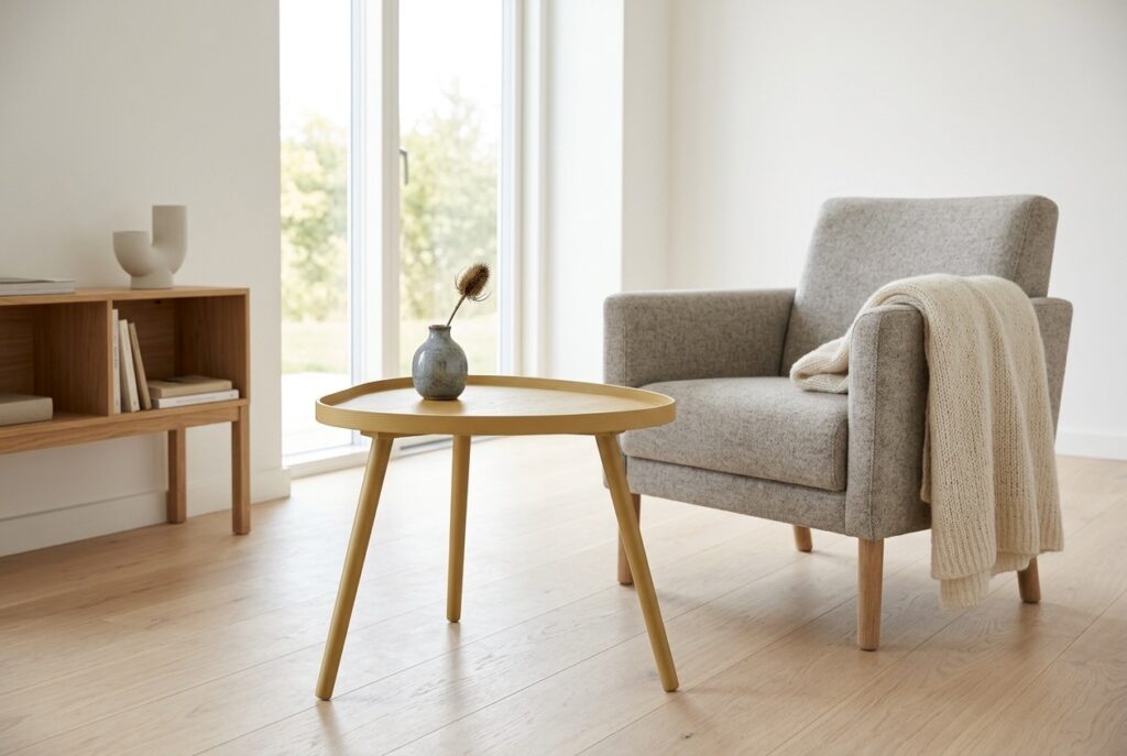 WOOOD bijzettafel Mae in een scandinavisch interieur, woonkamer