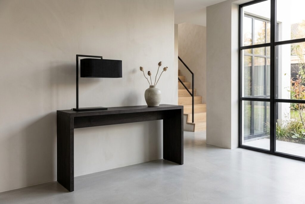 WOOOD sidetable Maan in een modern interieur, hal