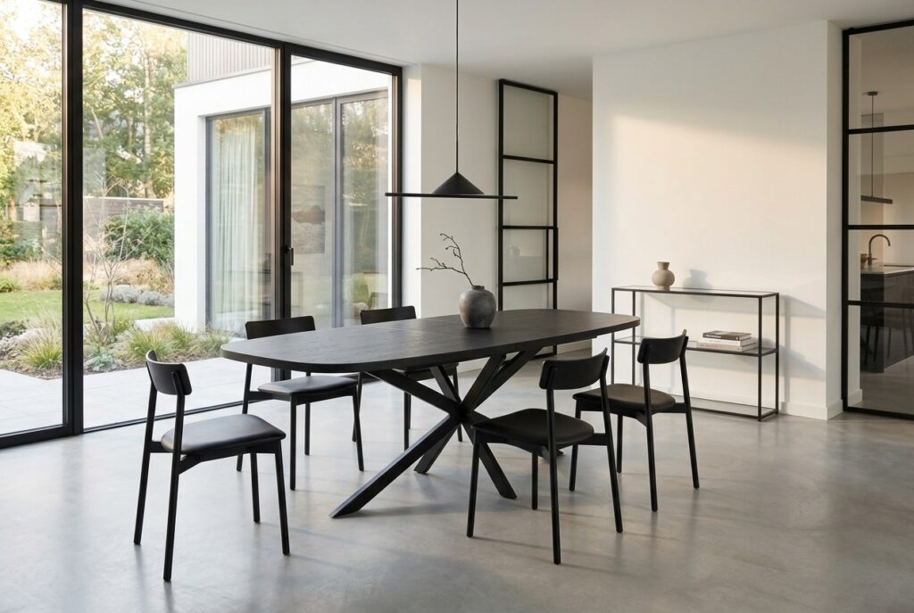 WOOOD uitschuifbare eetkamertafel Arros in een modern interieur, eetkamer